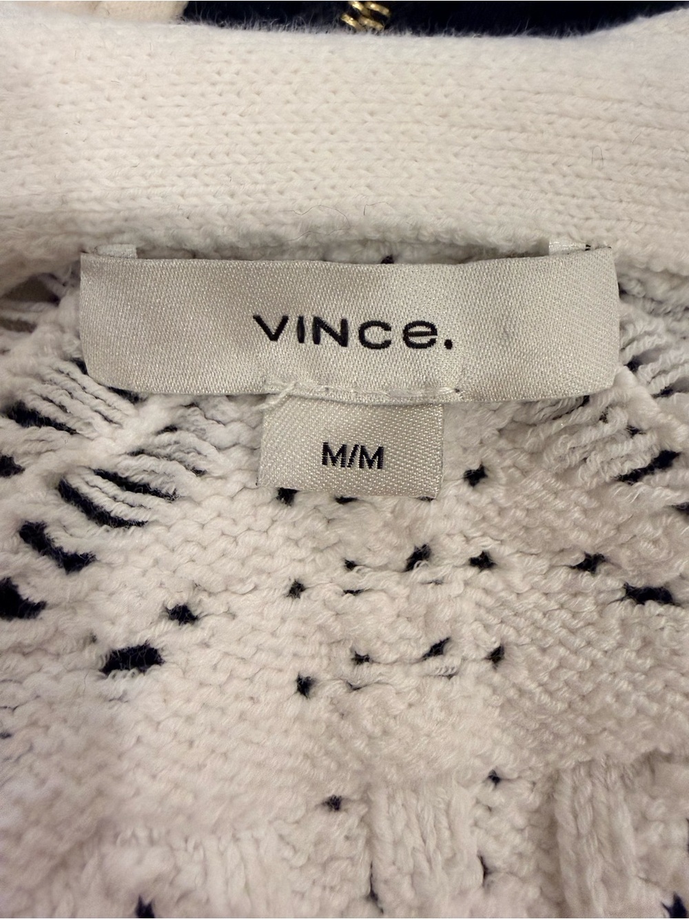 Vince White Open-Knit V-Neck Button Cardigan - Picture 10 of 11
